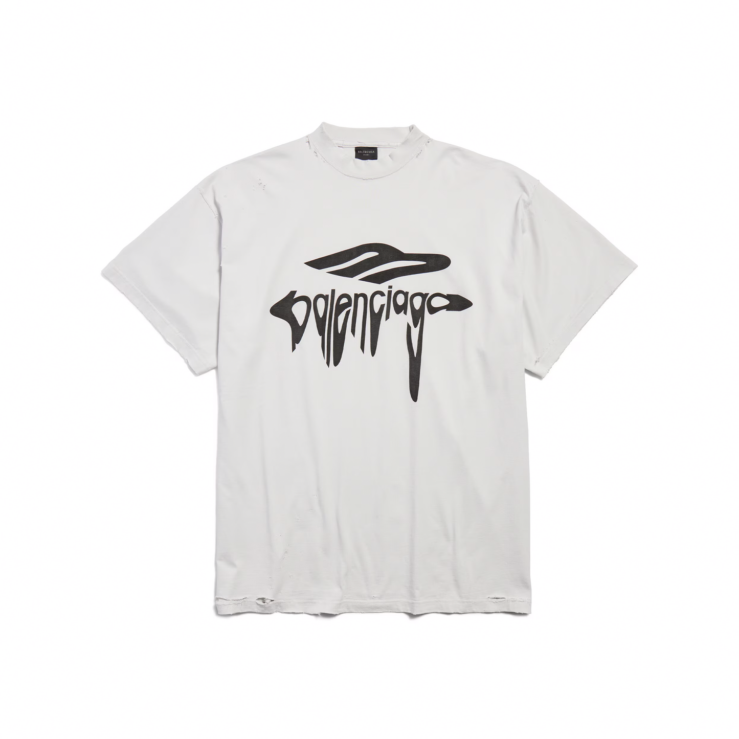 BALENCIAGA 3B Liquefied Oversized Fit Tee White (SS25)