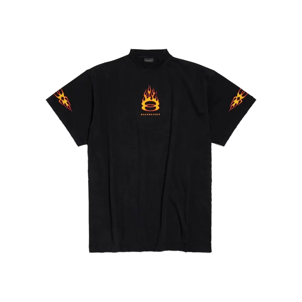 BALENCIAGA Burning Unity Oversized Tee Black (SS25)