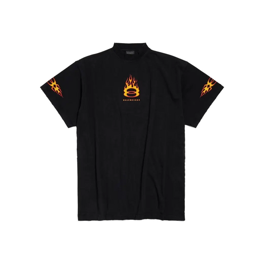 BALENCIAGA Burning Unity Oversized Tee Black (SS25)