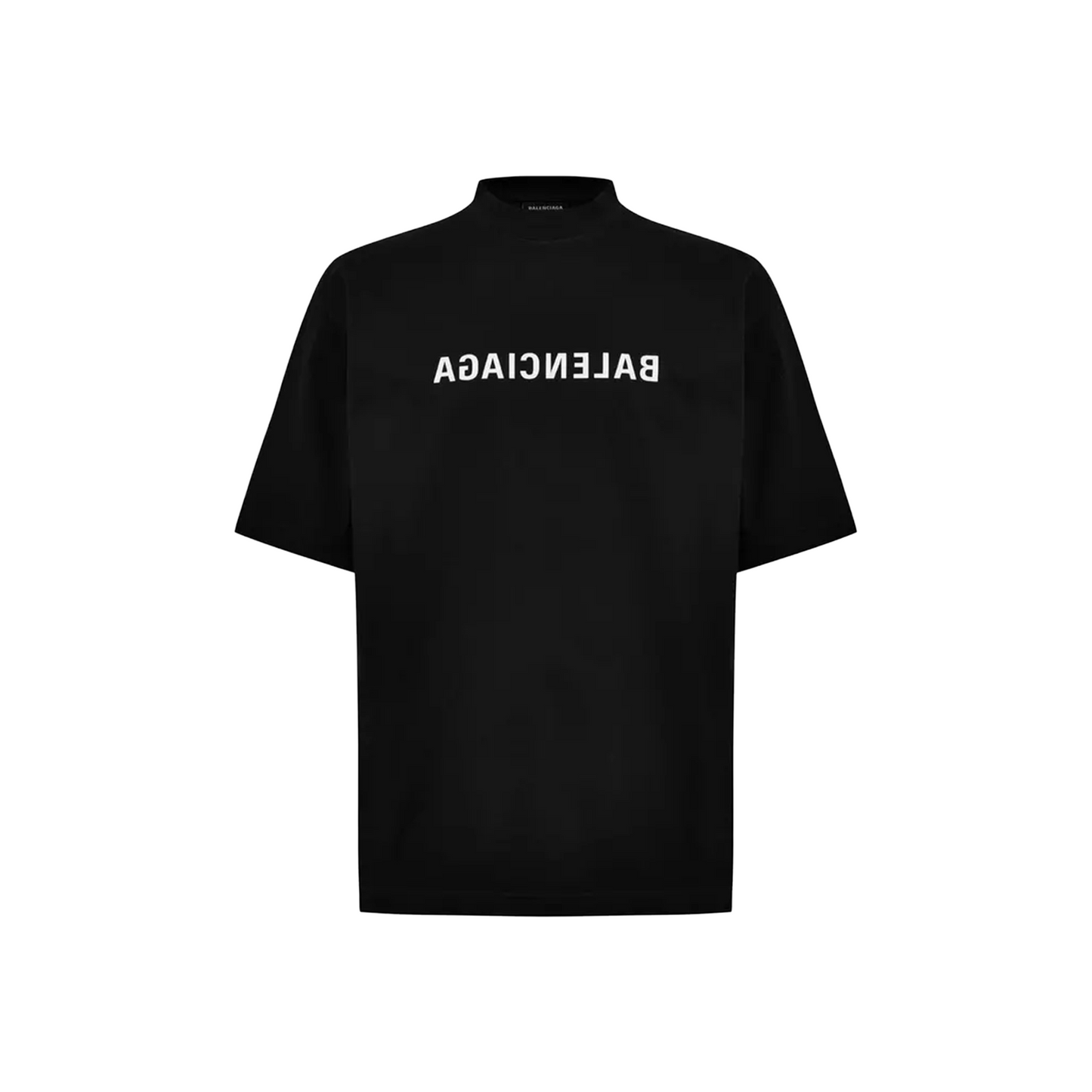 BALENCIAGA Reverse Logo Medium Fit Tee Black/White (SS25)