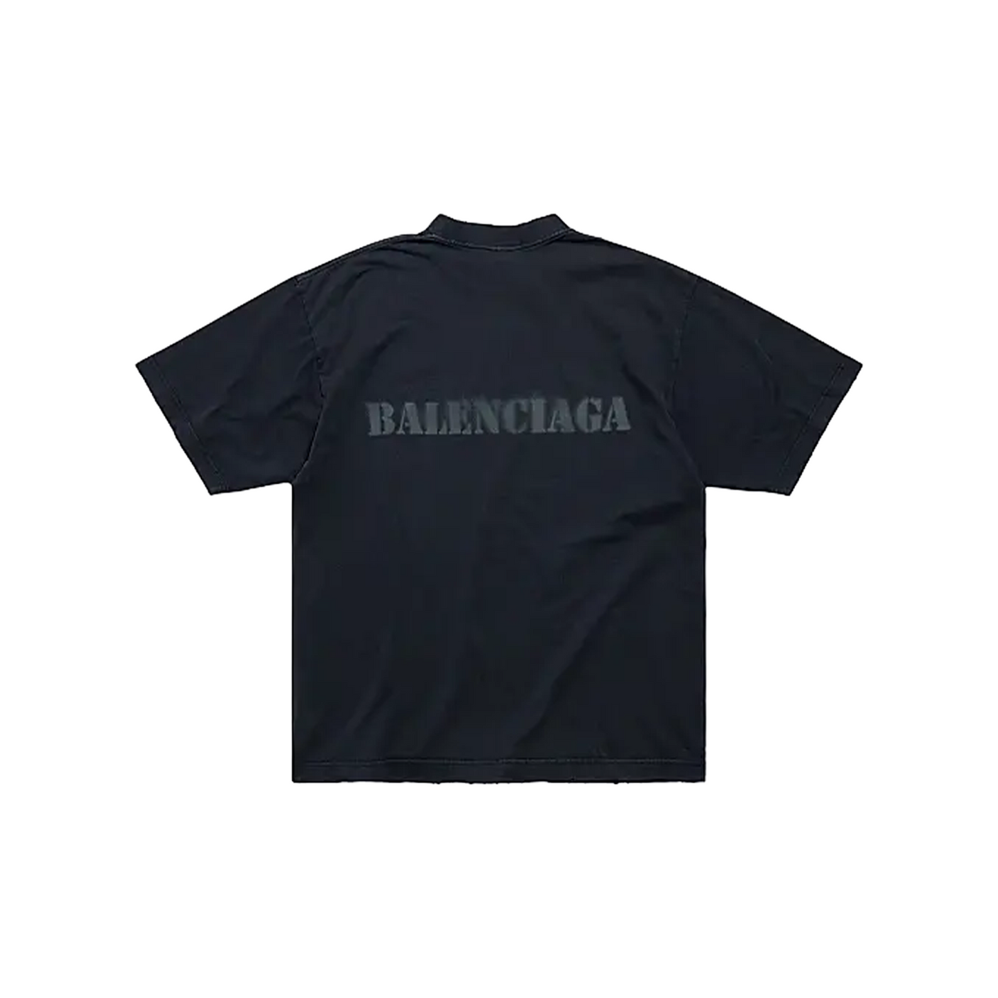 BALENCIAGA Stencil Type Oversized Fit Tee Black (SS25)