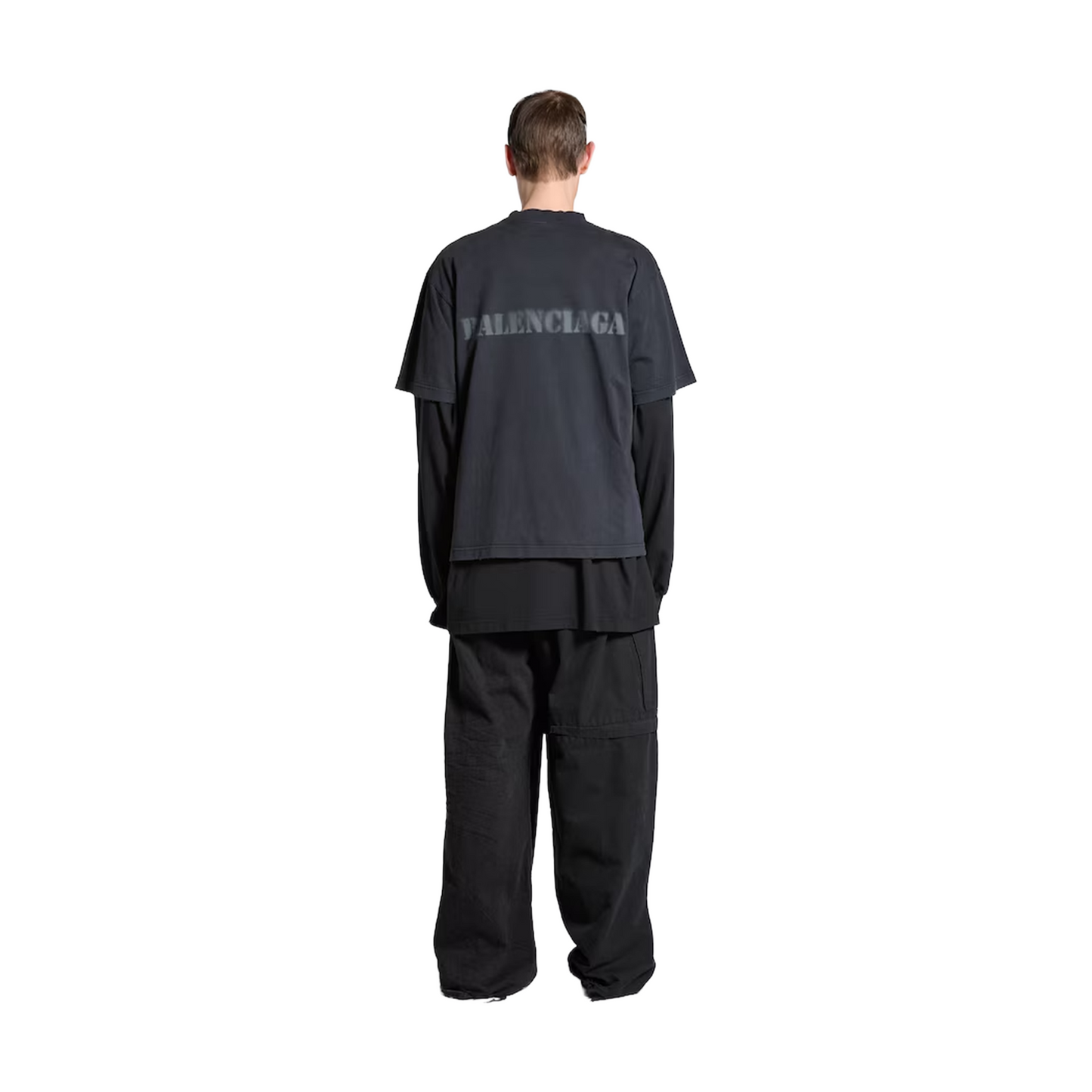 BALENCIAGA Stencil Type Oversized Fit Tee Black (SS25)
