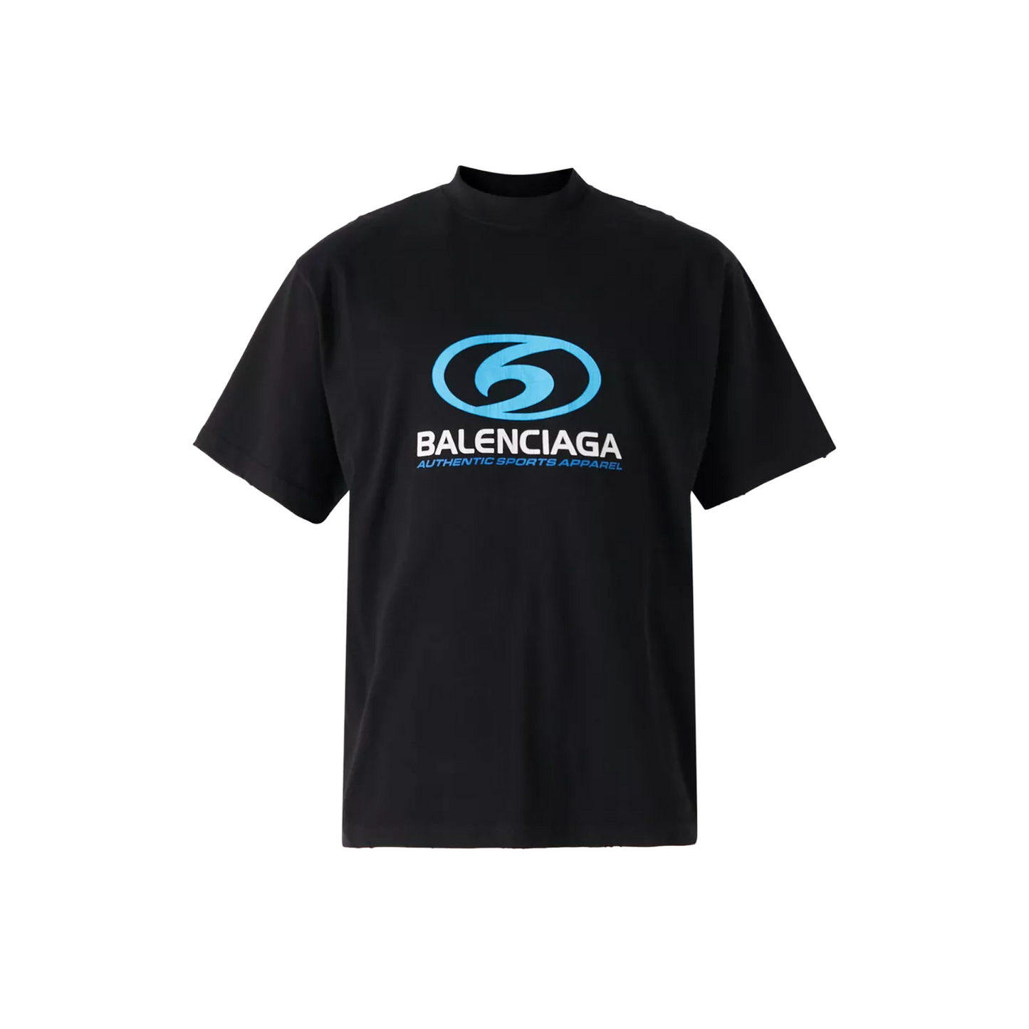 BALENCIAGA Surfer Medium Fit Tee Black/Blue (SS25)