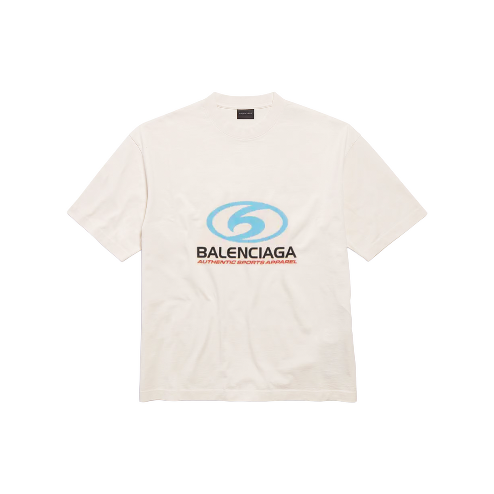 BALENCIAGA Surfer Medium Fit Tee Cream (SS25)