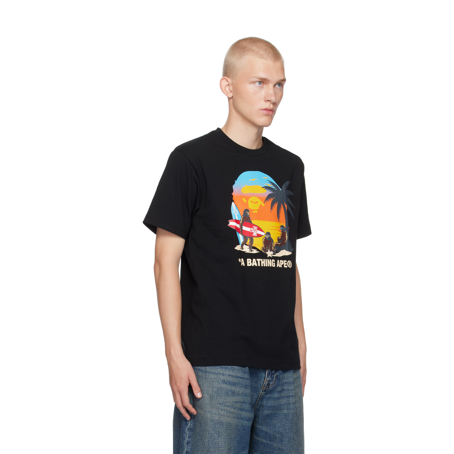 BAPE® Ape Sunset Beach Ape Head Tee Black (SS24)