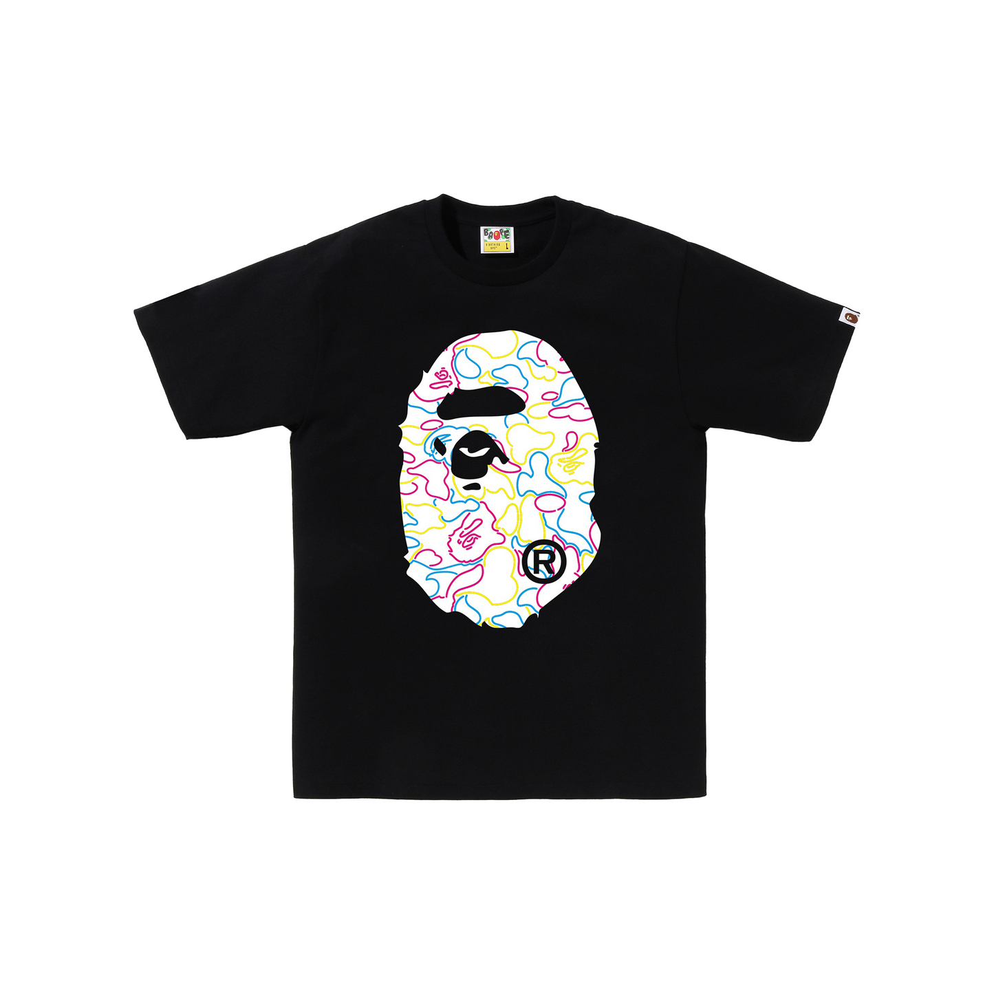 BAPE® Neon Camo Big Ape Head Tee Black (SS25)