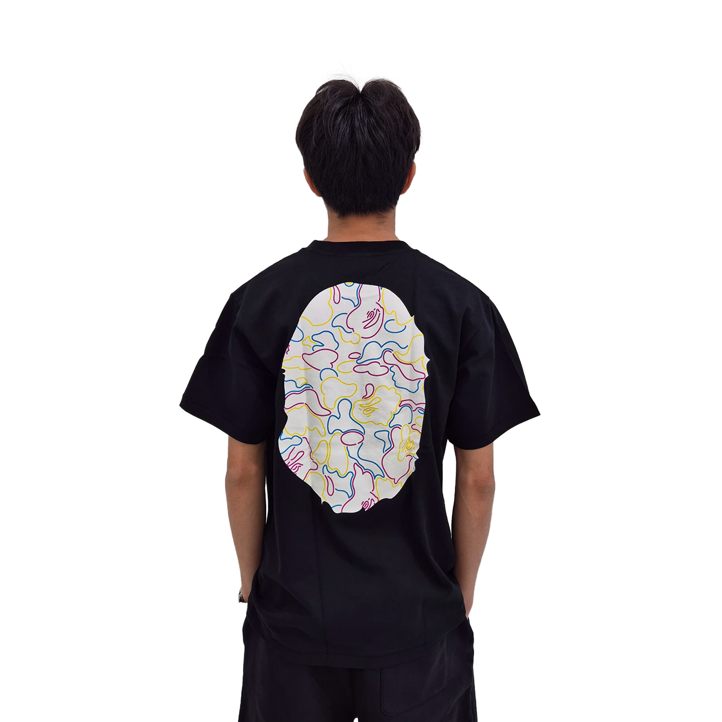 BAPE® Neon Camo Big Ape Head Tee Black (SS25)