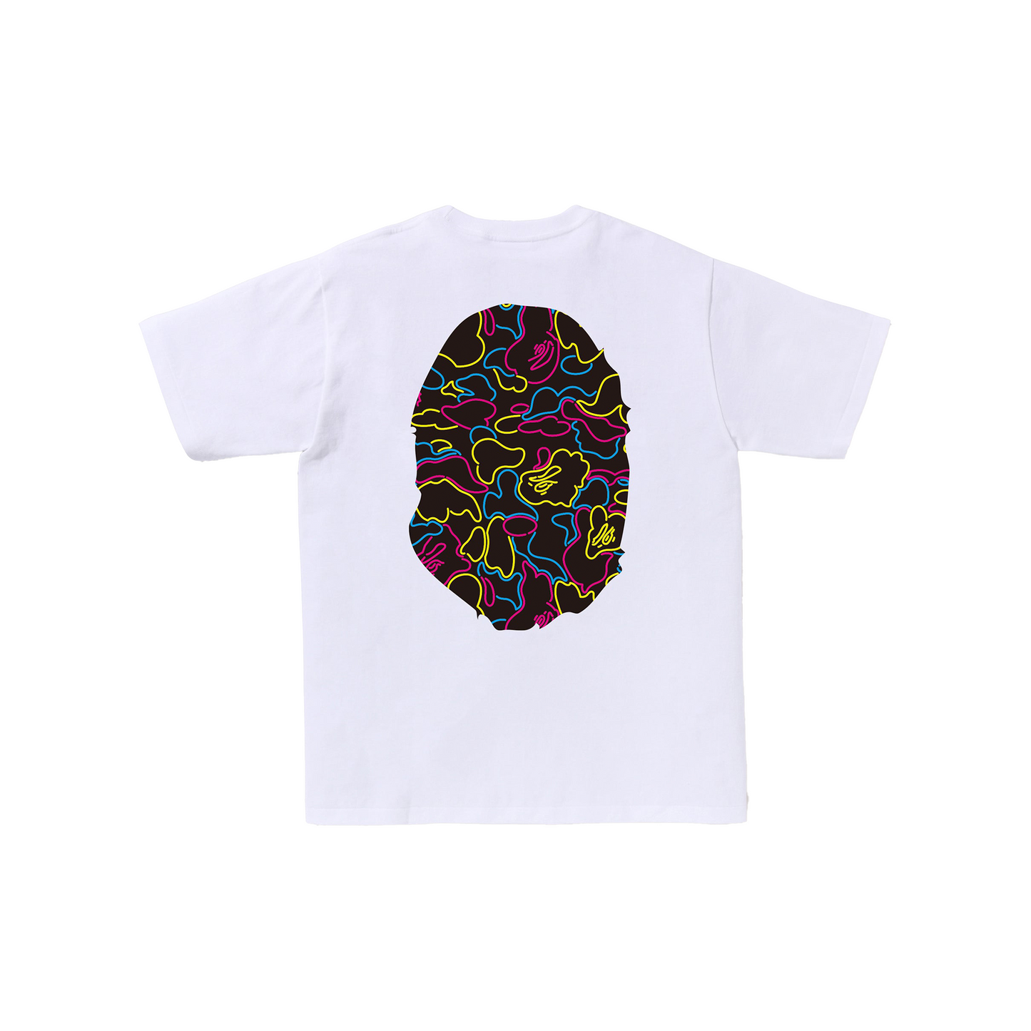 BAPE® Neon Camo Big Ape Head Tee White (SS25)