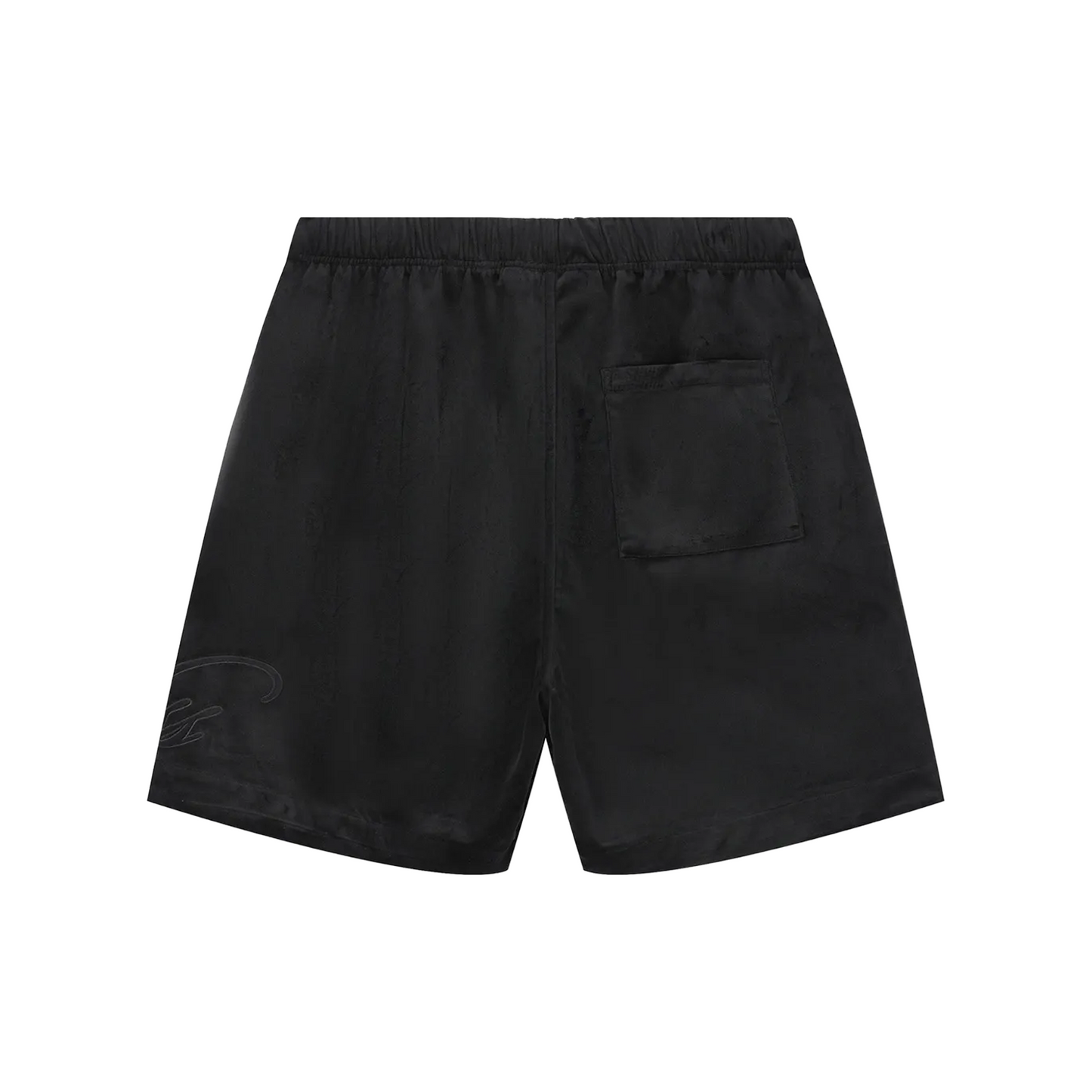 BONELESS Applique Cursive Logo Velvet Shorts Black (SS24)