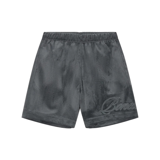 BONELESS Applique Cursive Logo Velvet Shorts Dark Grey (SS24)
