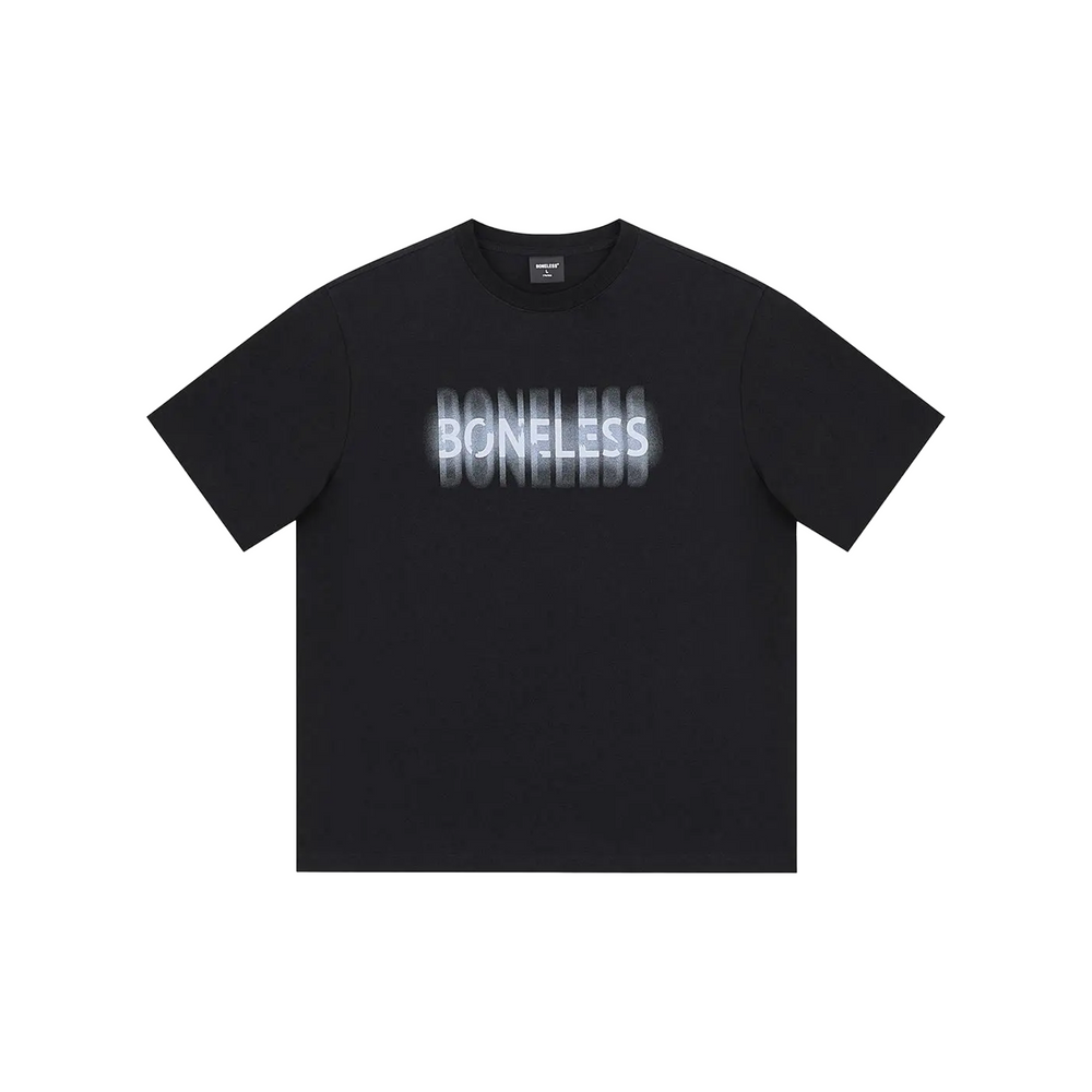 BONELESS B Series Blurred Foam Letter Logo Tee Black (SS25)