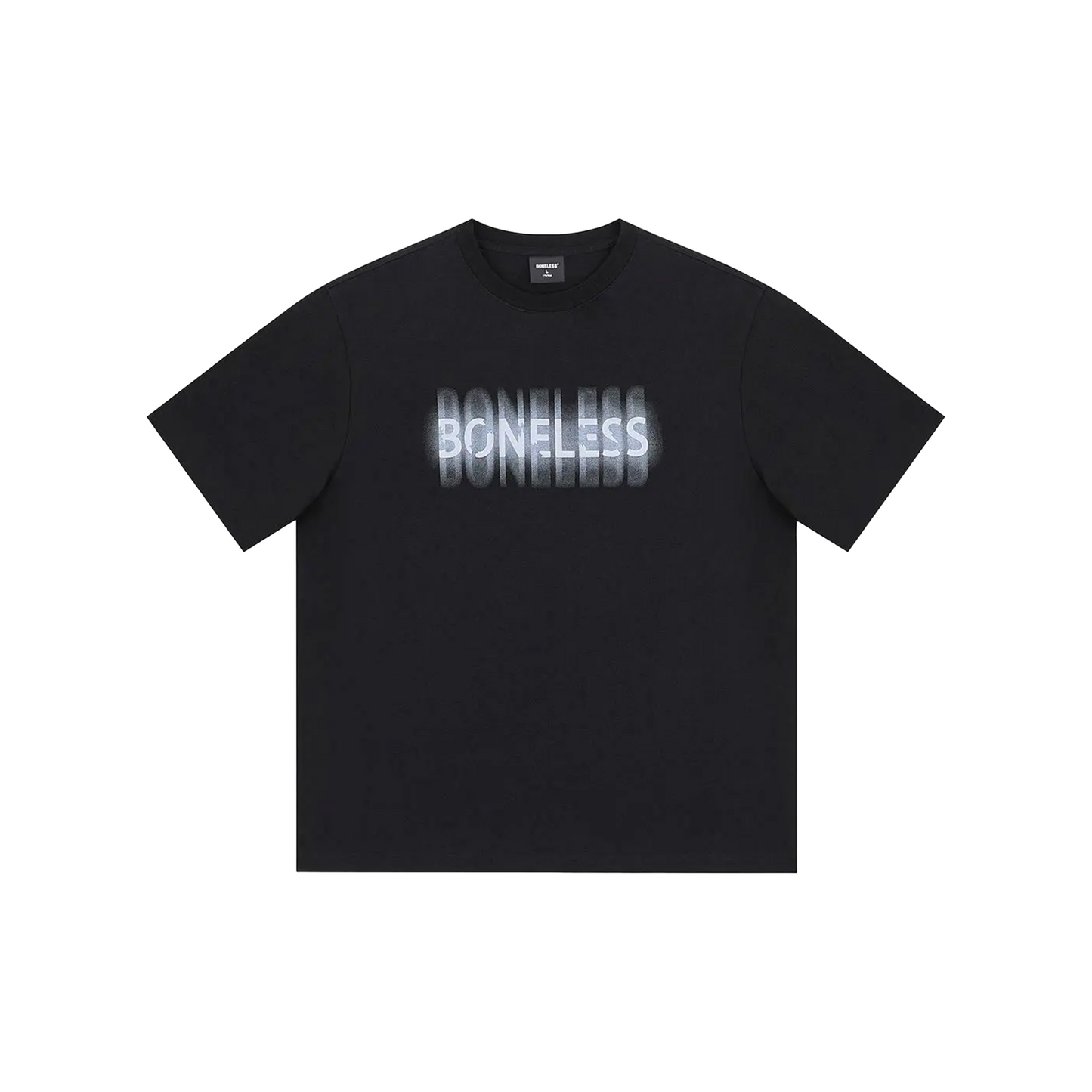 BONELESS B Series Blurred Foam Letter Logo Tee Black (SS25)