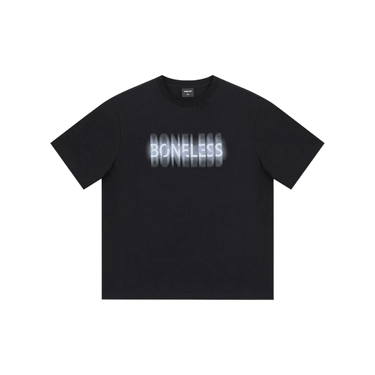 BONELESS B Series Blurred Foam Letter Logo Tee Black (SS25)