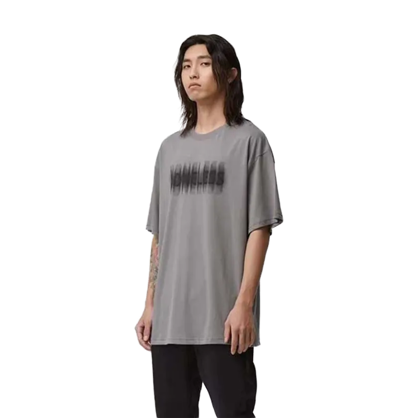 BONELESS B Series Blurred Foam Letter Logo Tee Dark Grey (SS25)