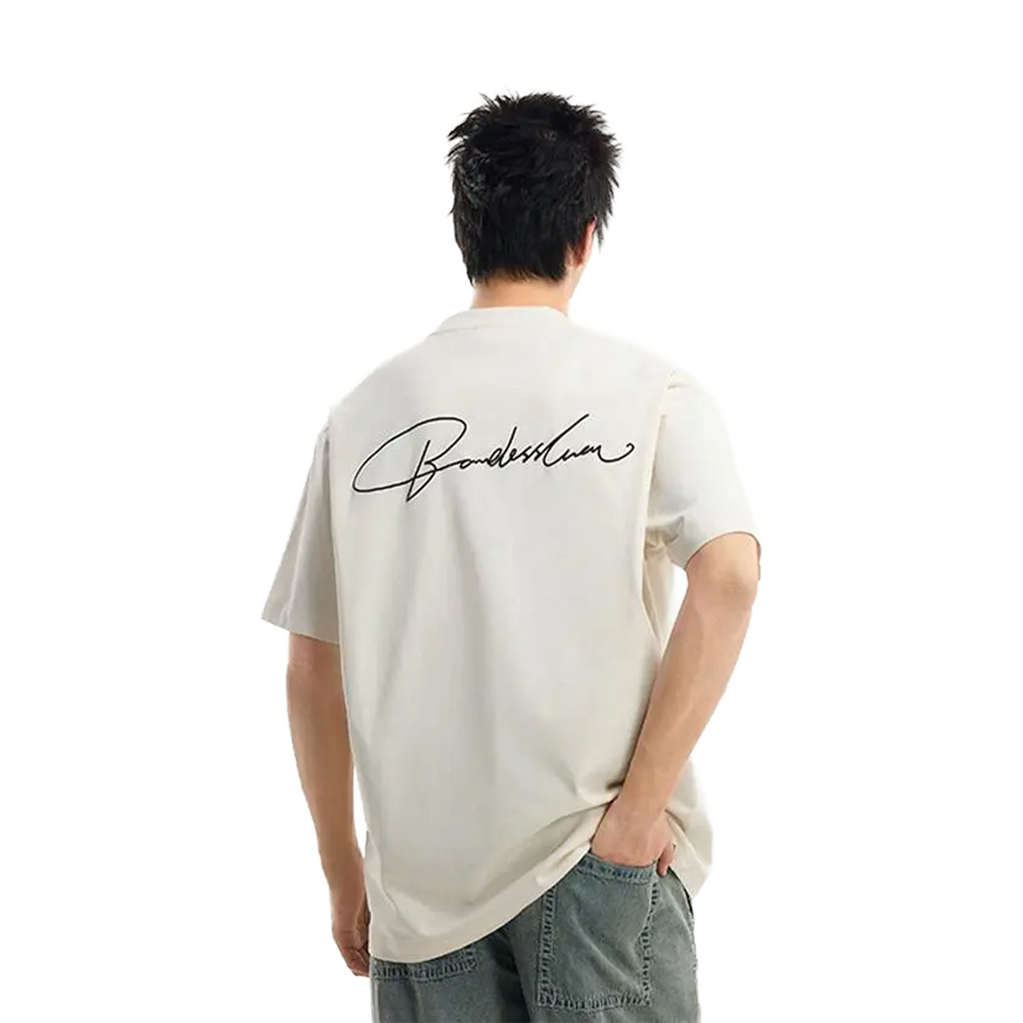 BONELESS Back Floral Foam Print Tee Apricot (SS25)