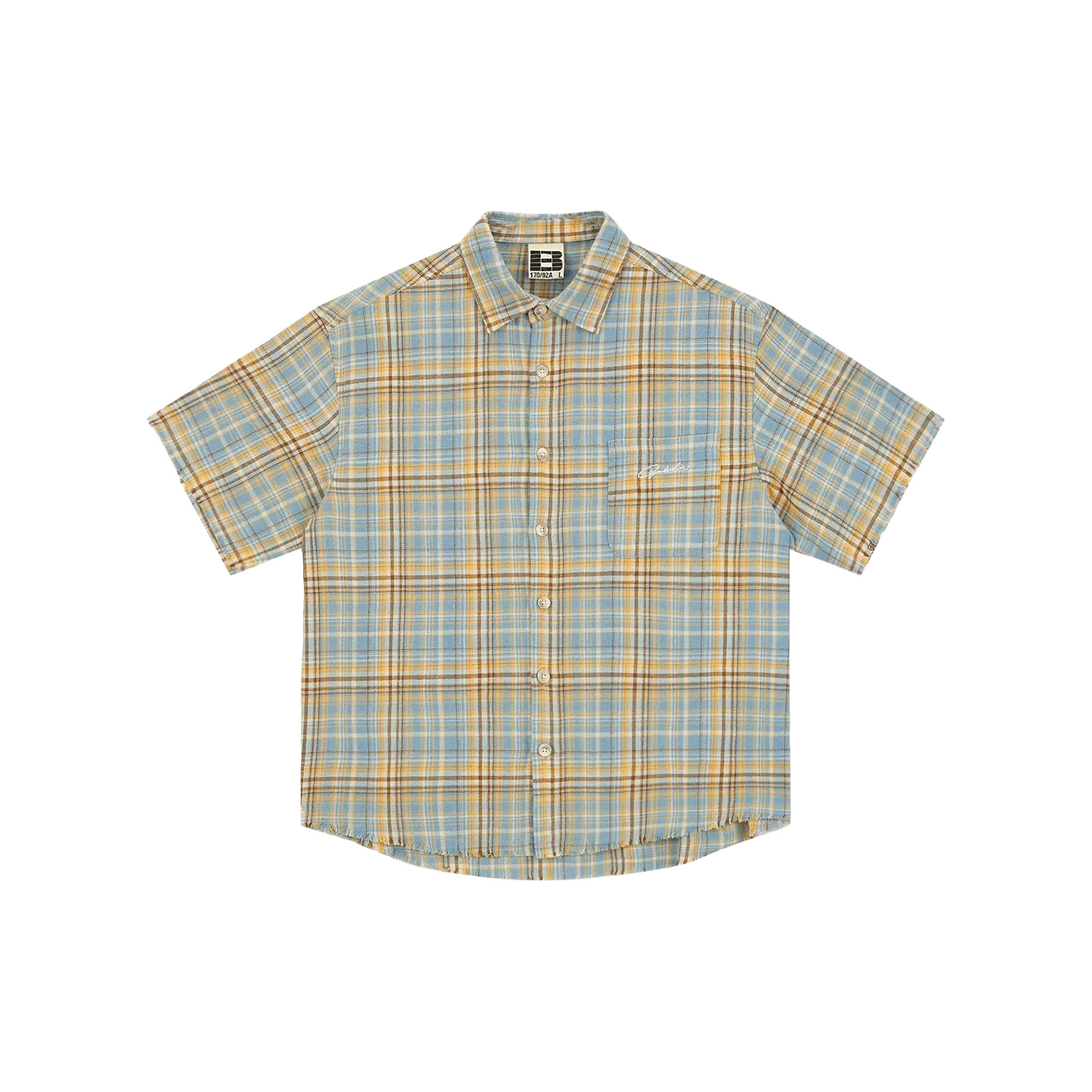 BONELESS Casual Plaid Short Sleeved Shirt Yellow (SS25)