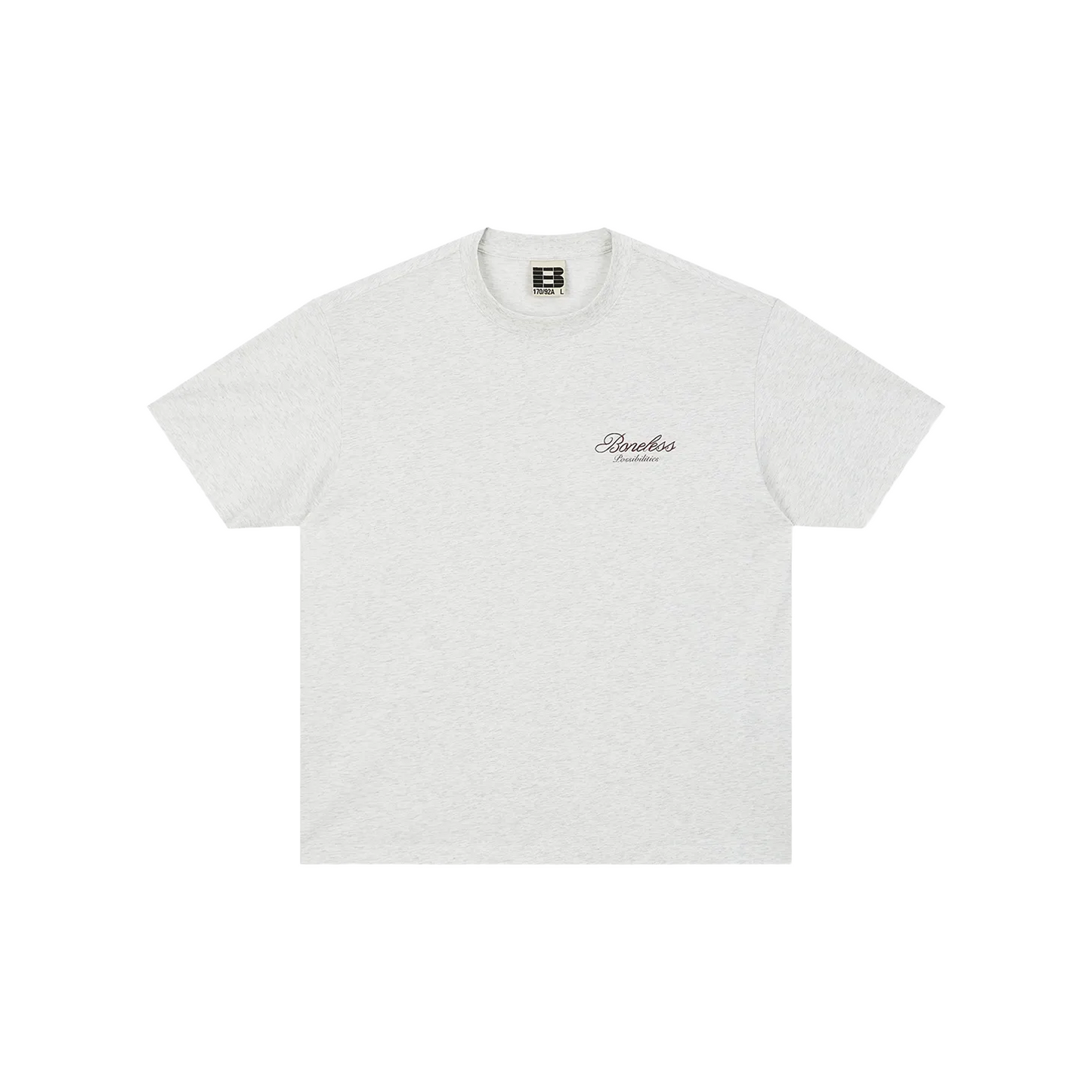 BONELESS Cursive Typography Printed Tee White Floral (SS25)