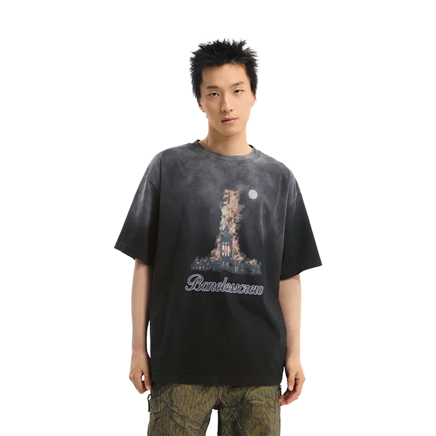 BONELESS Flame Building Short Sleeved Tee Black (SS25)