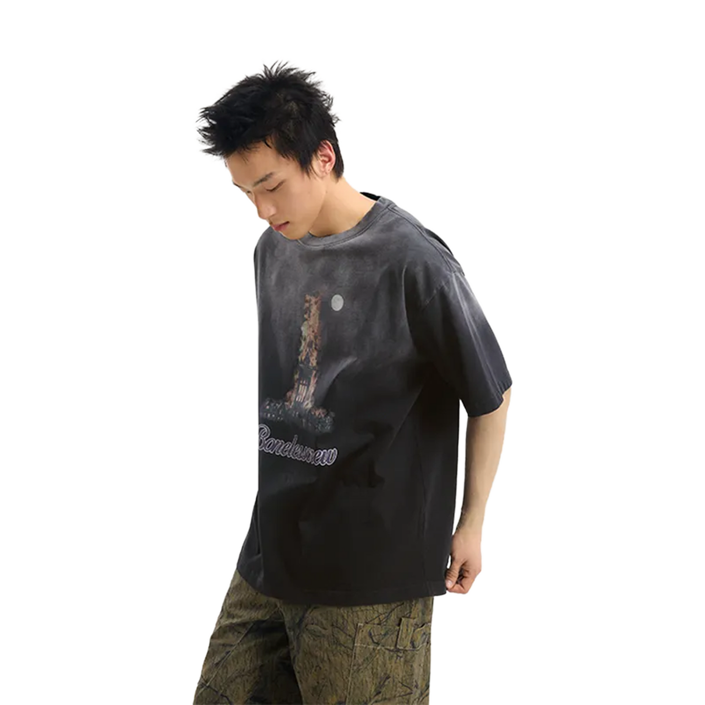 BONELESS Flame Building Short Sleeved Tee Black (SS25)
