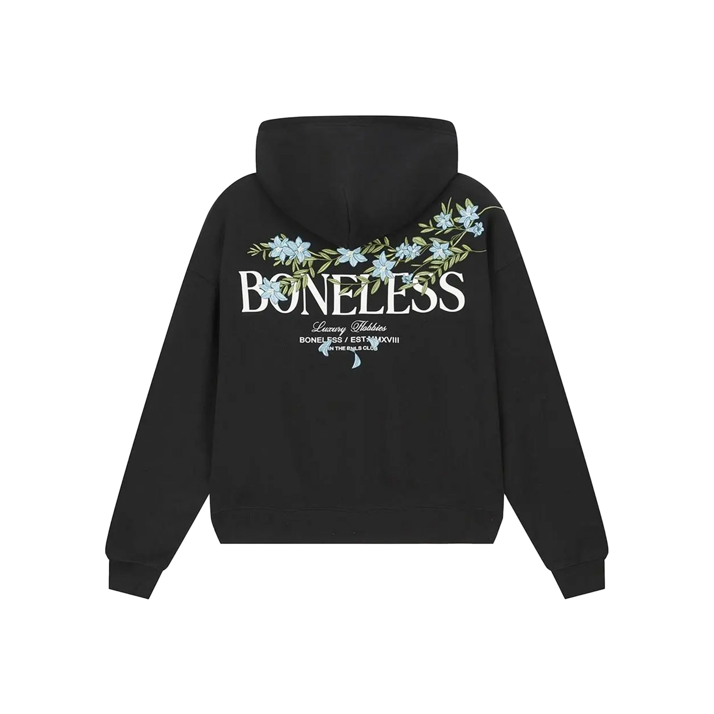 BONELESS Floral Embroidered Hoodie Black (FW24)