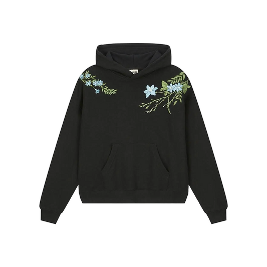 BONELESS Floral Embroidered Hoodie Black (FW24)