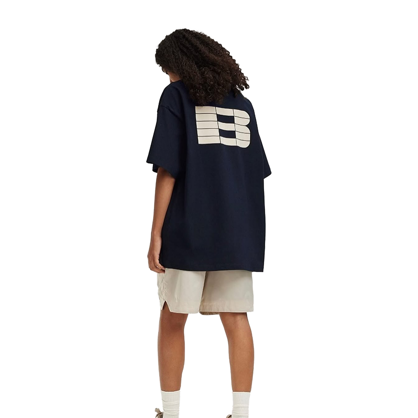 BONELESS Foamed Velvet B Shaped S/S Tee Vintage Navy (SS23)