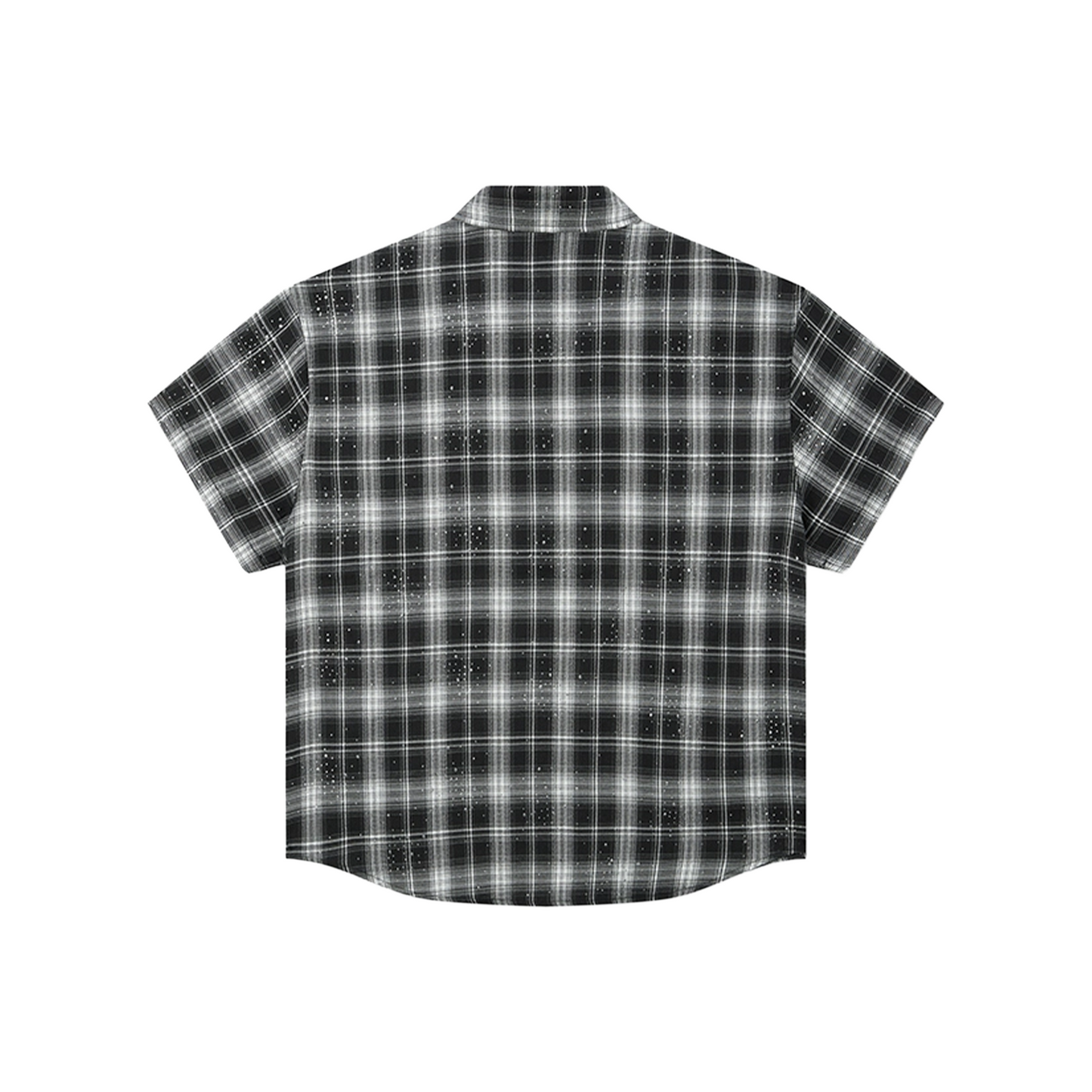 BONELESS Full Diamond Plaid Basic Short Sleeved Shirt Black (SS25)