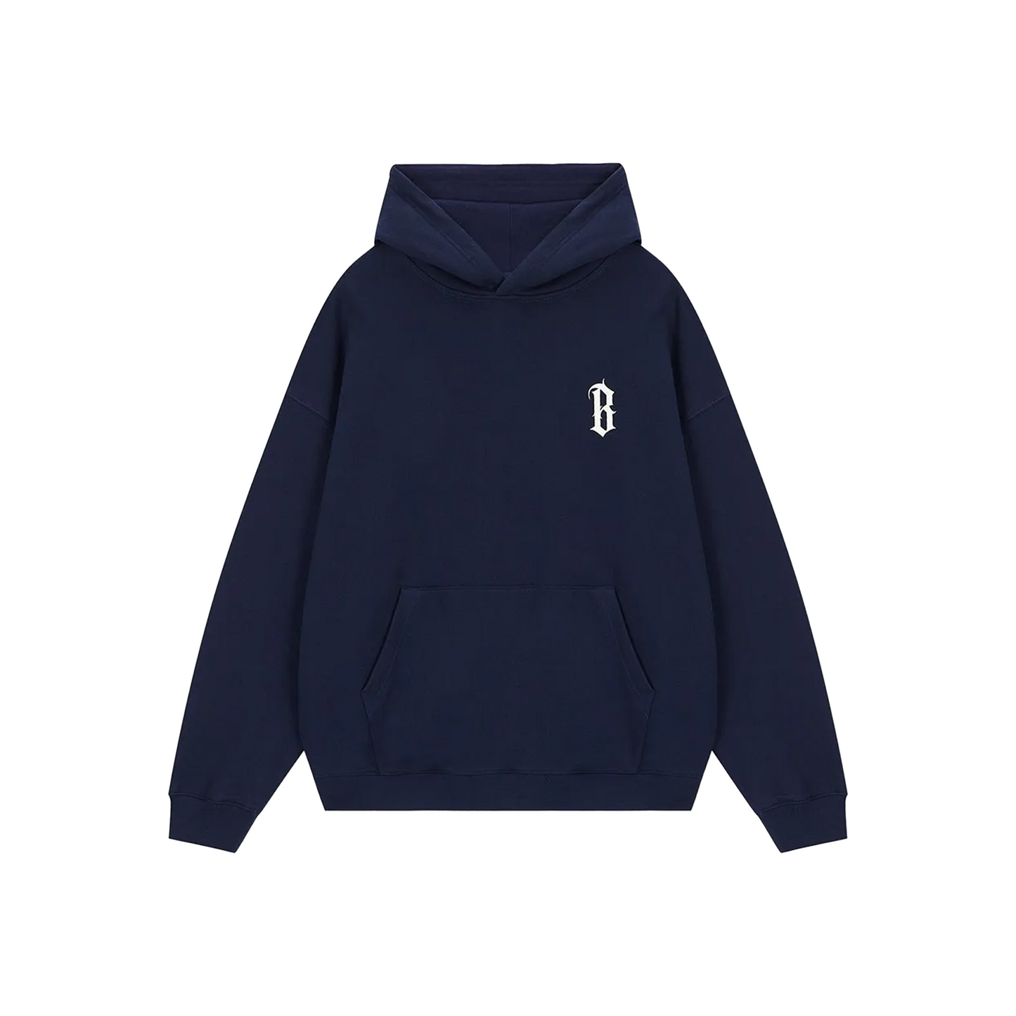 BONELESS Gothic Slogan Printed Hoodie Vintage Navy (SS22)