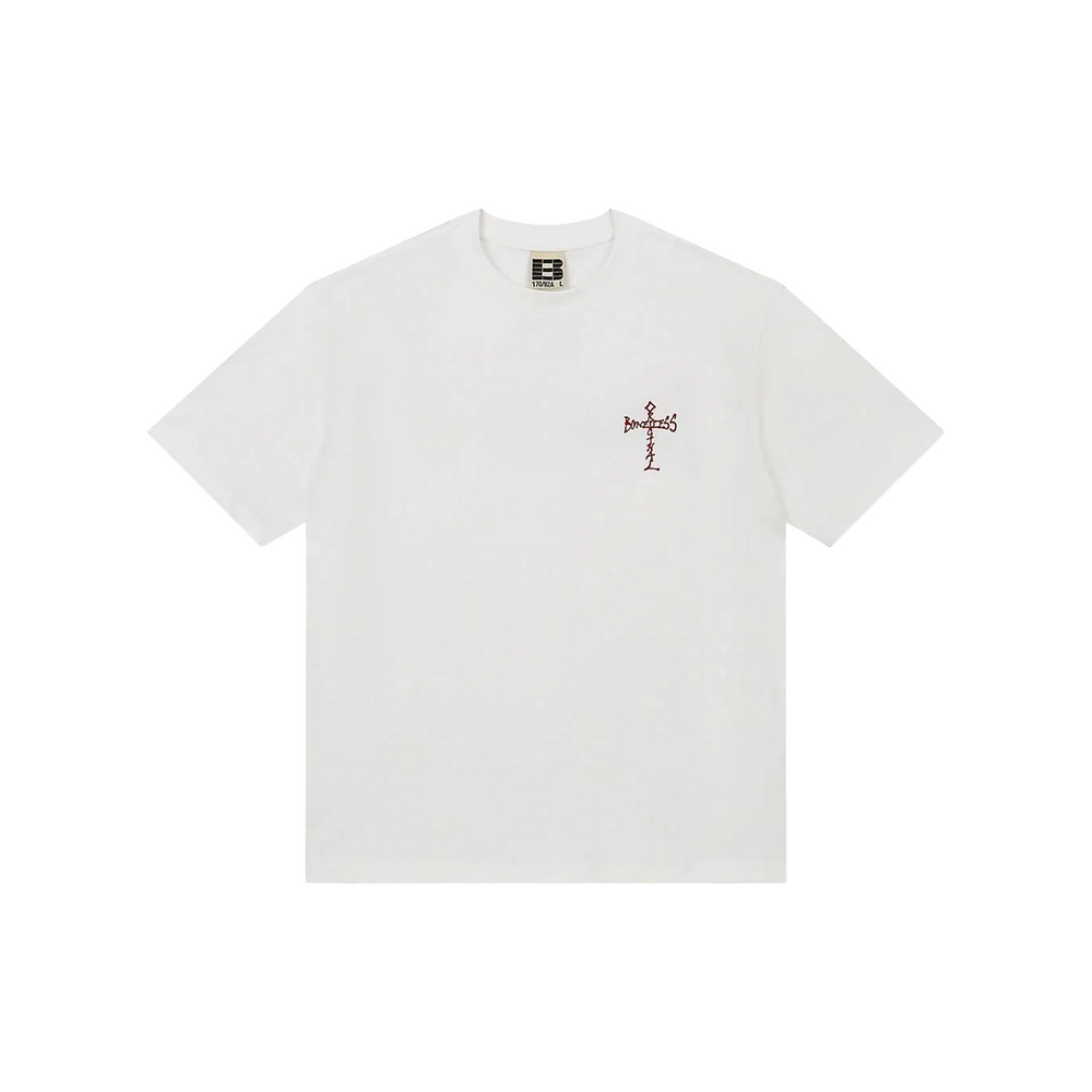 BONELESS Graffiti Cross Print Short Sleeved Tee White (SS25)