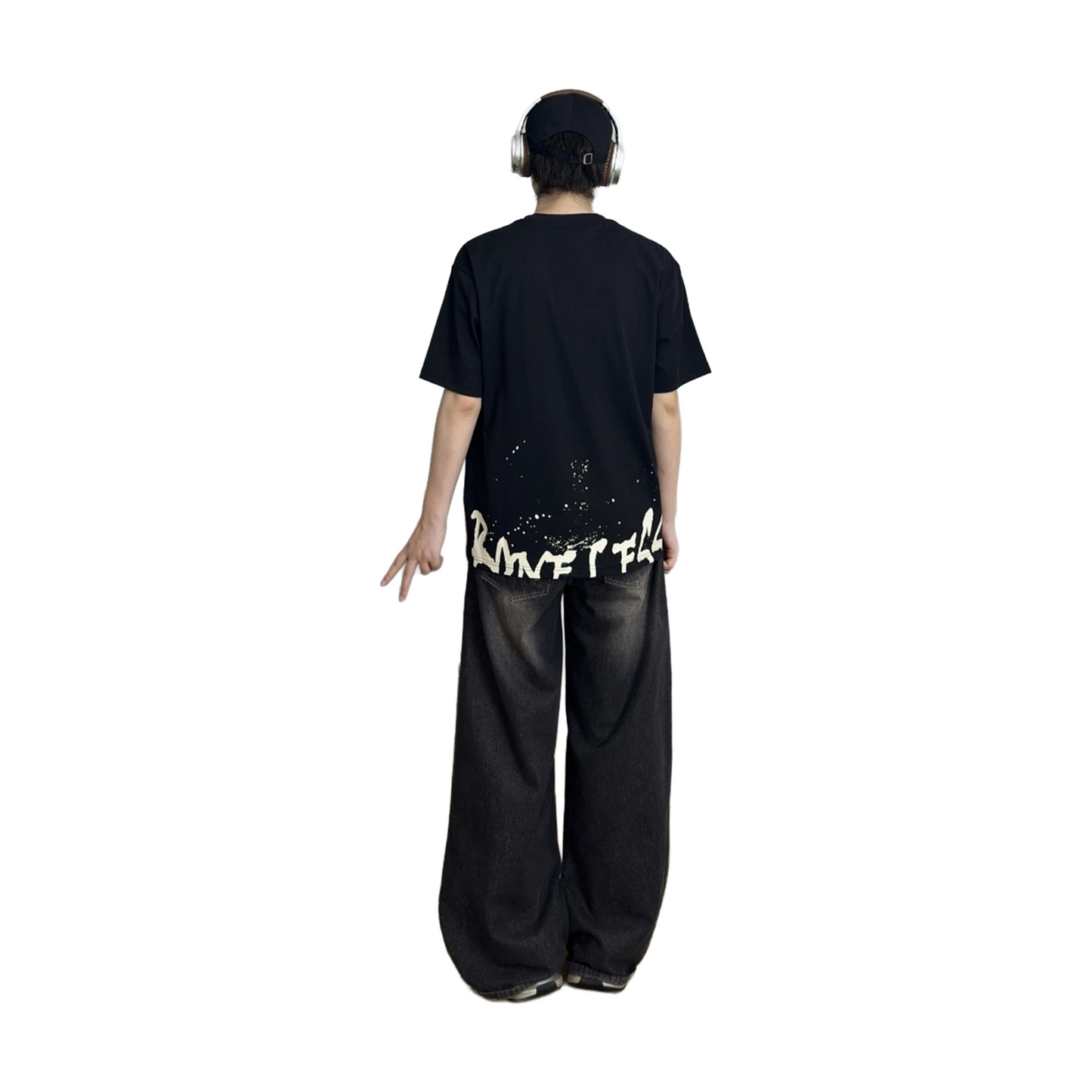 BONELESS Graffiti Letter Printing Tee Black (SS25)