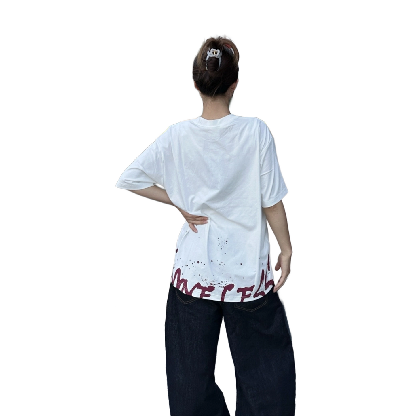 BONELESS Graffiti Letter Printing Tee Ivory White (SS25)