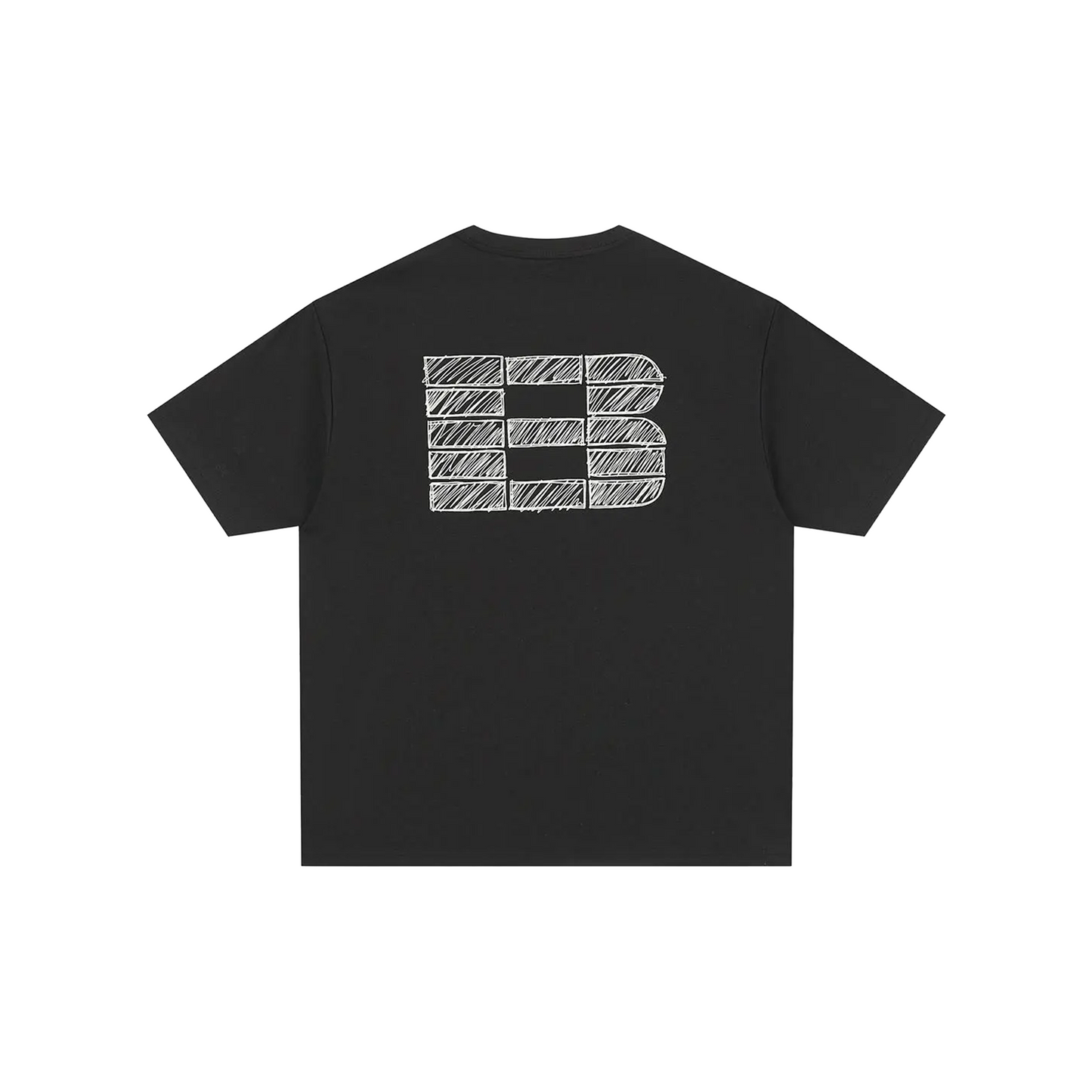 BONELESS Hand Painted Graffiti Grid Pattern S/S Tee Black (SS25)