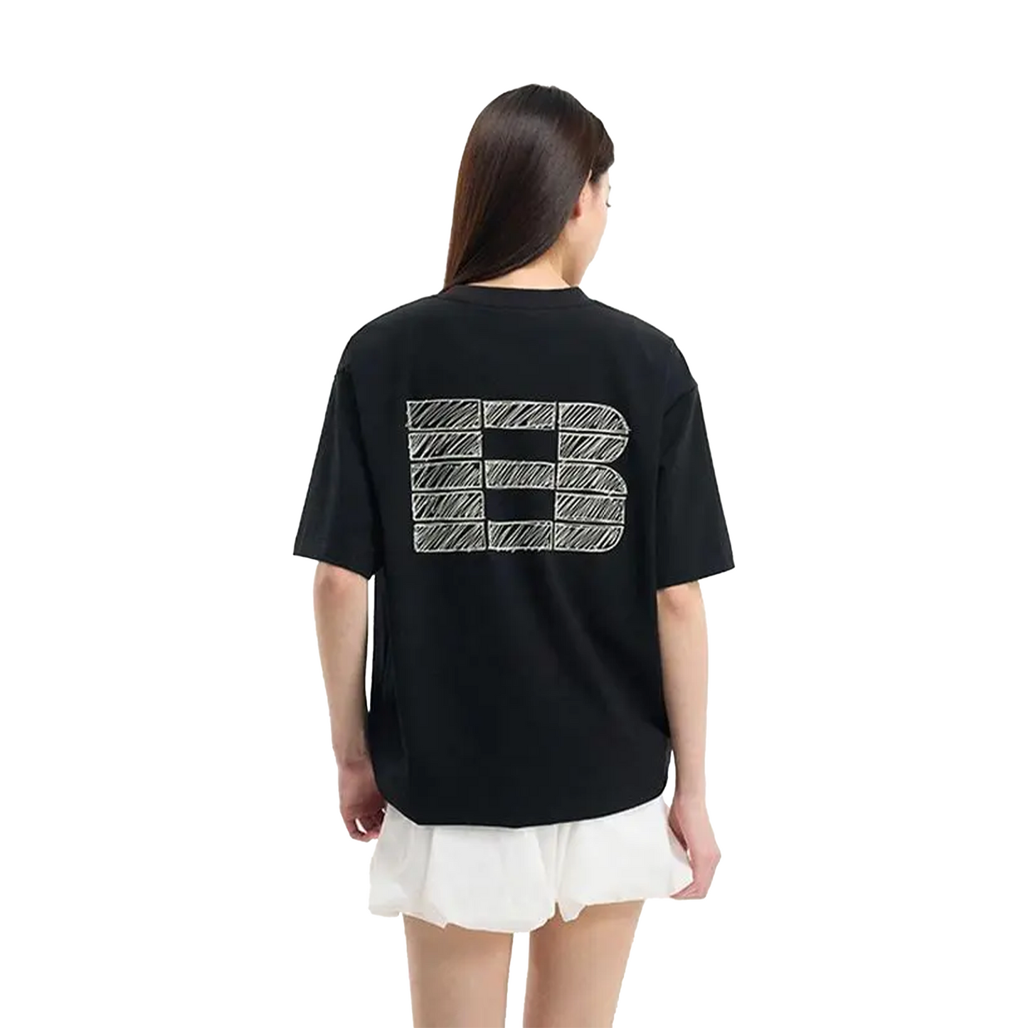 BONELESS Hand Painted Graffiti Grid Pattern S/S Tee Black (SS25)