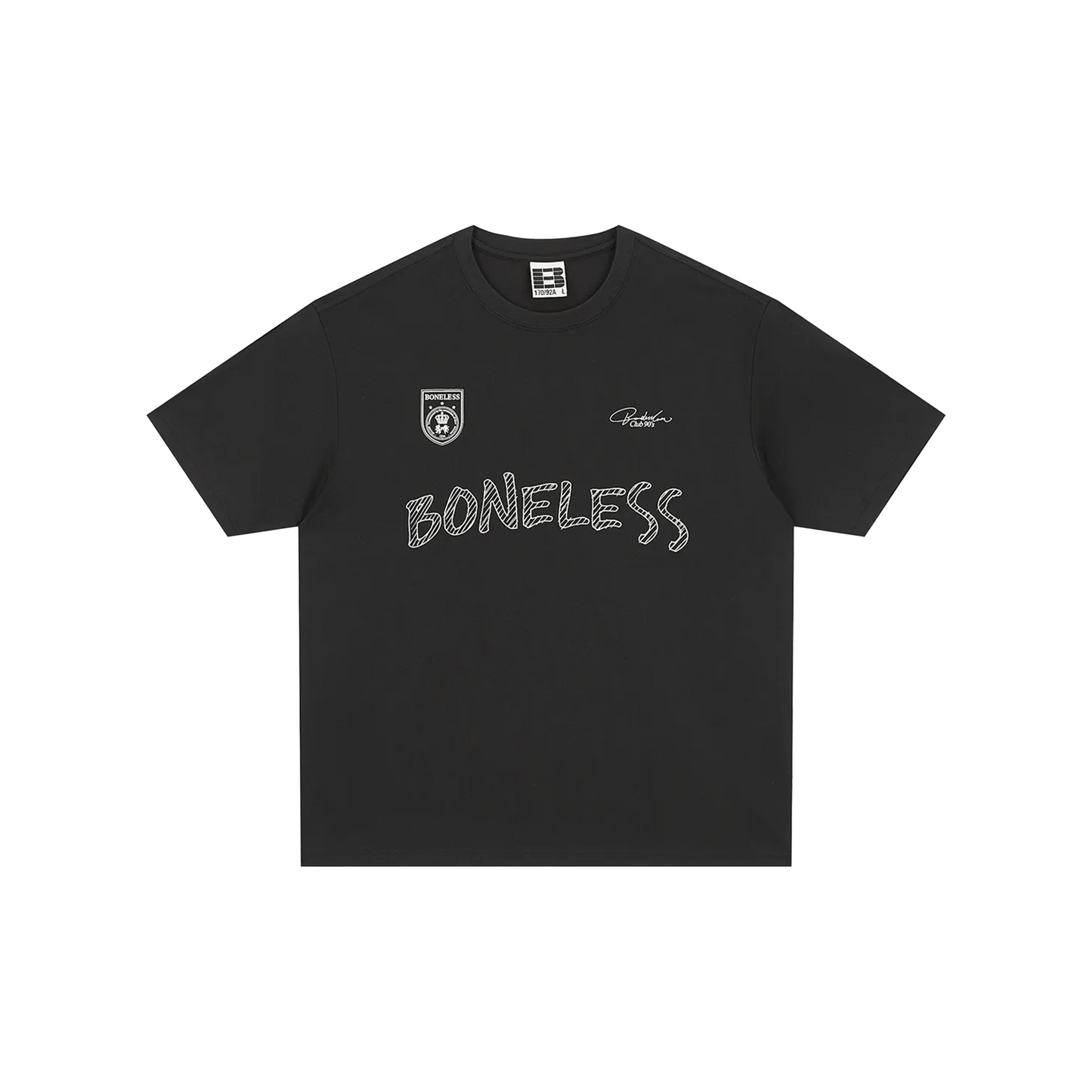 BONELESS Hand Painted Graffiti Grid Pattern S/S Tee Black (SS25)