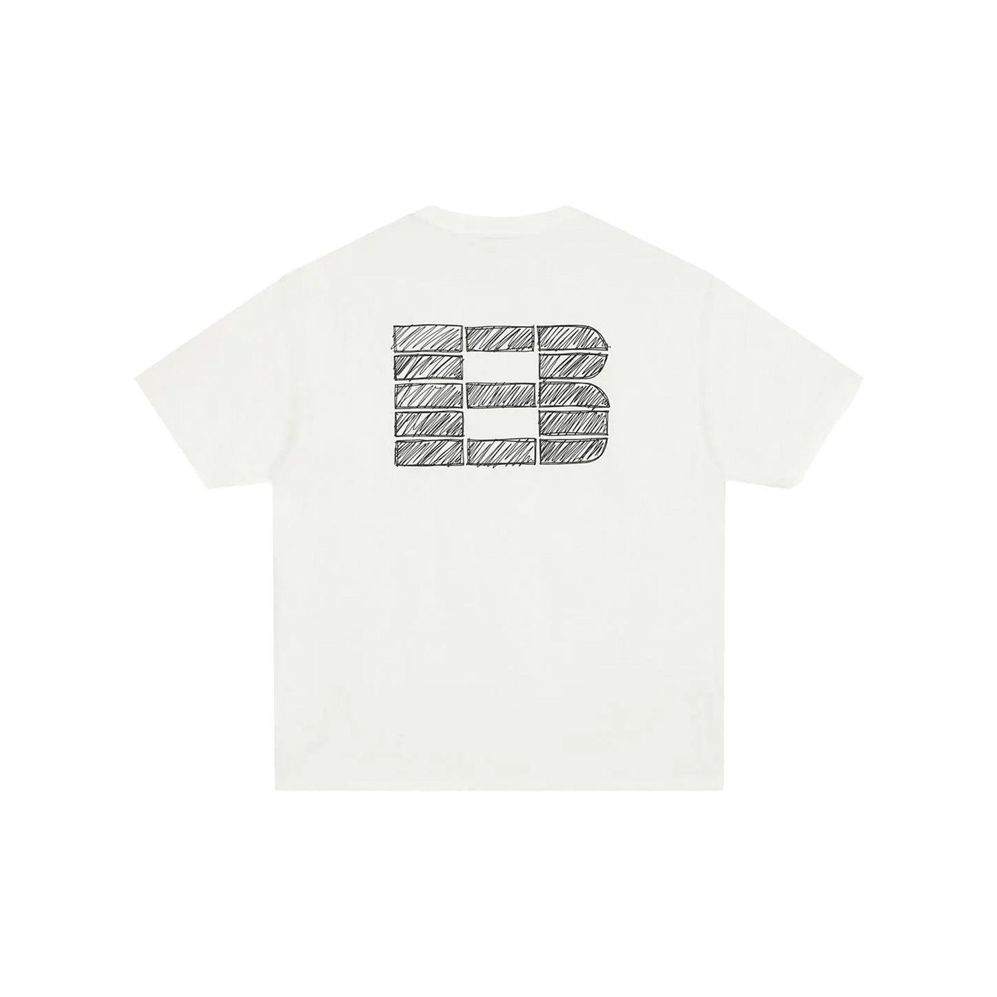 BONELESS Hand Painted Graffiti Grid Pattern S/S Tee White (SS25)