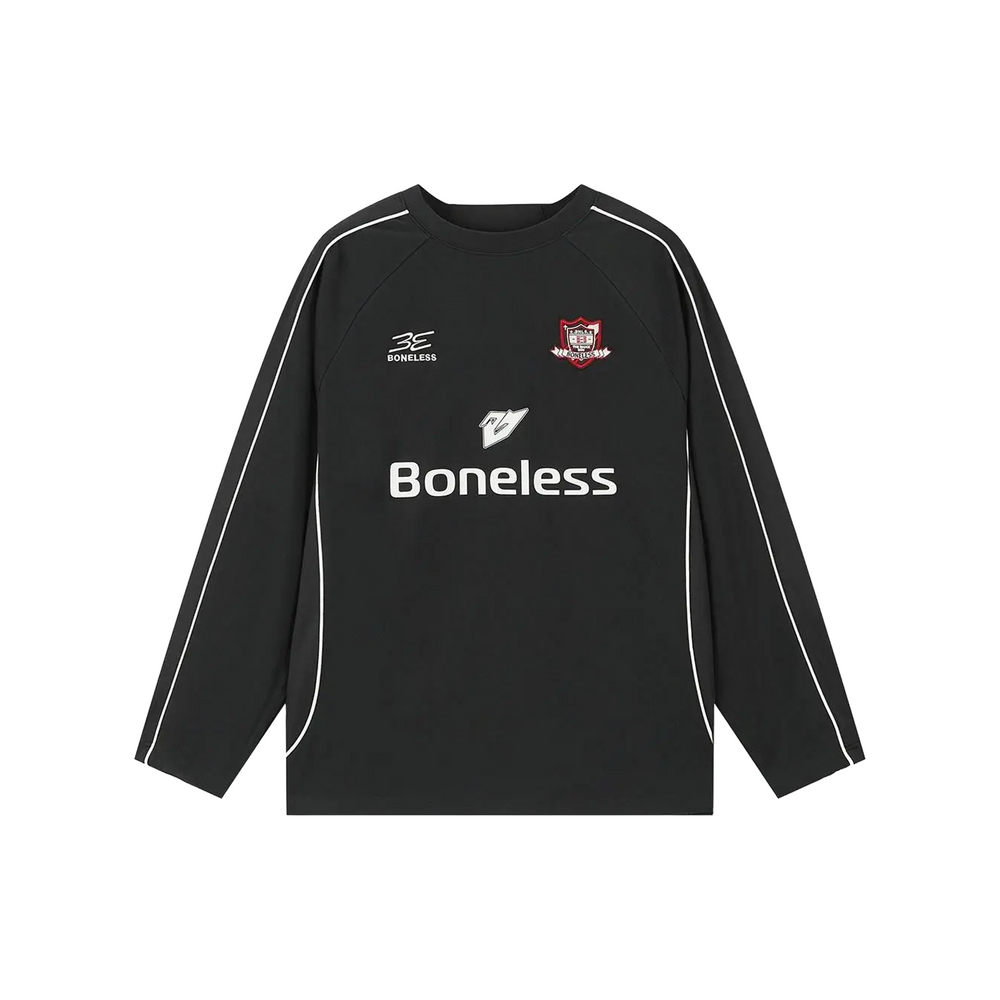 BONELESS Contrast Colour Stitching Long Sleeved Jersey Black (SS25)
