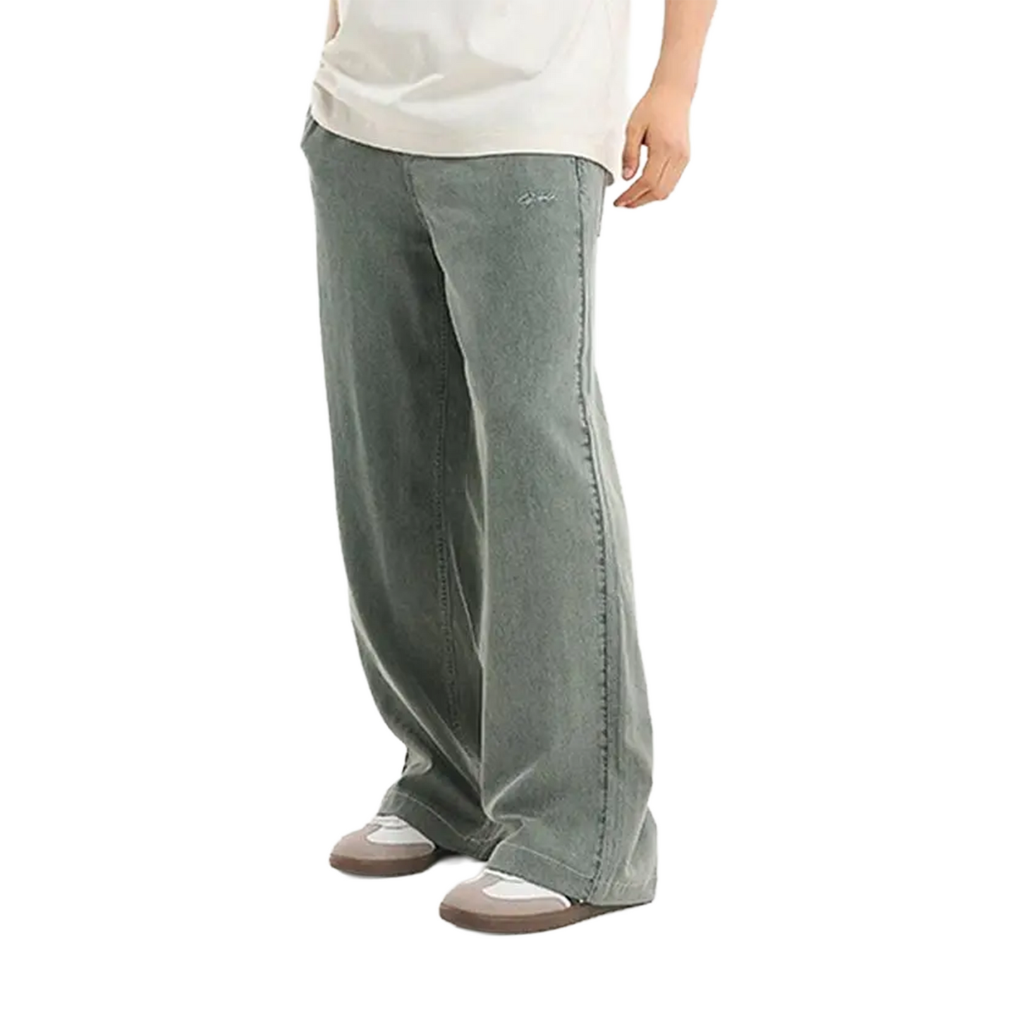 BONELESS Loose Washed Retro Versatile Casual Pants Yellow Mud Blue (SS25)
