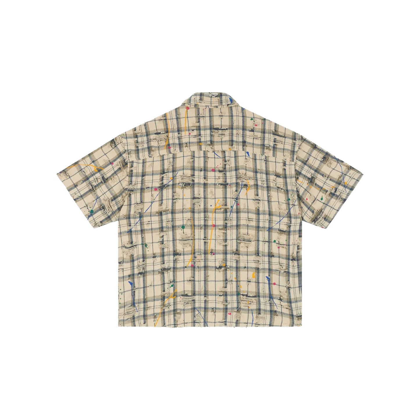 BONELESS Ragged Plaid Short Sleeved Shirt Beige (SS24)