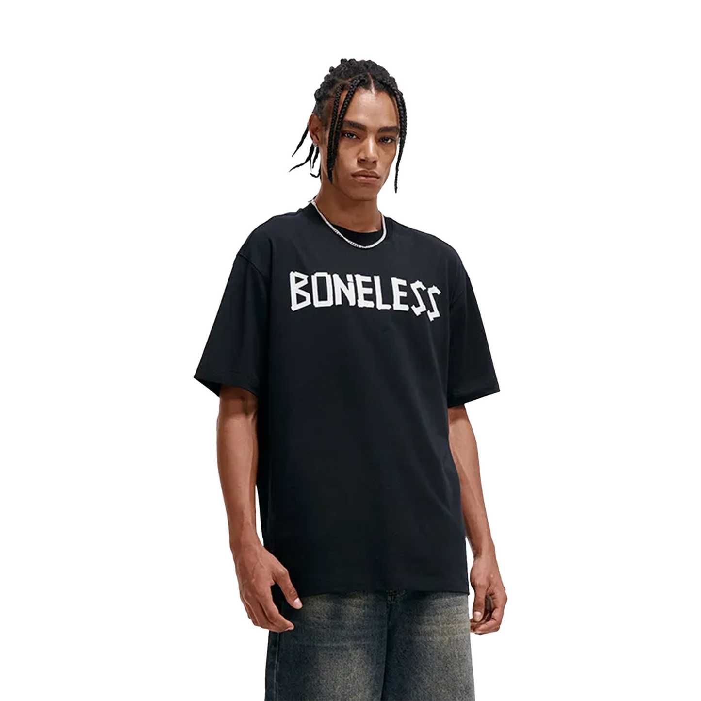 BONELESS Tape Letter Pattern Tee Black (SS24)