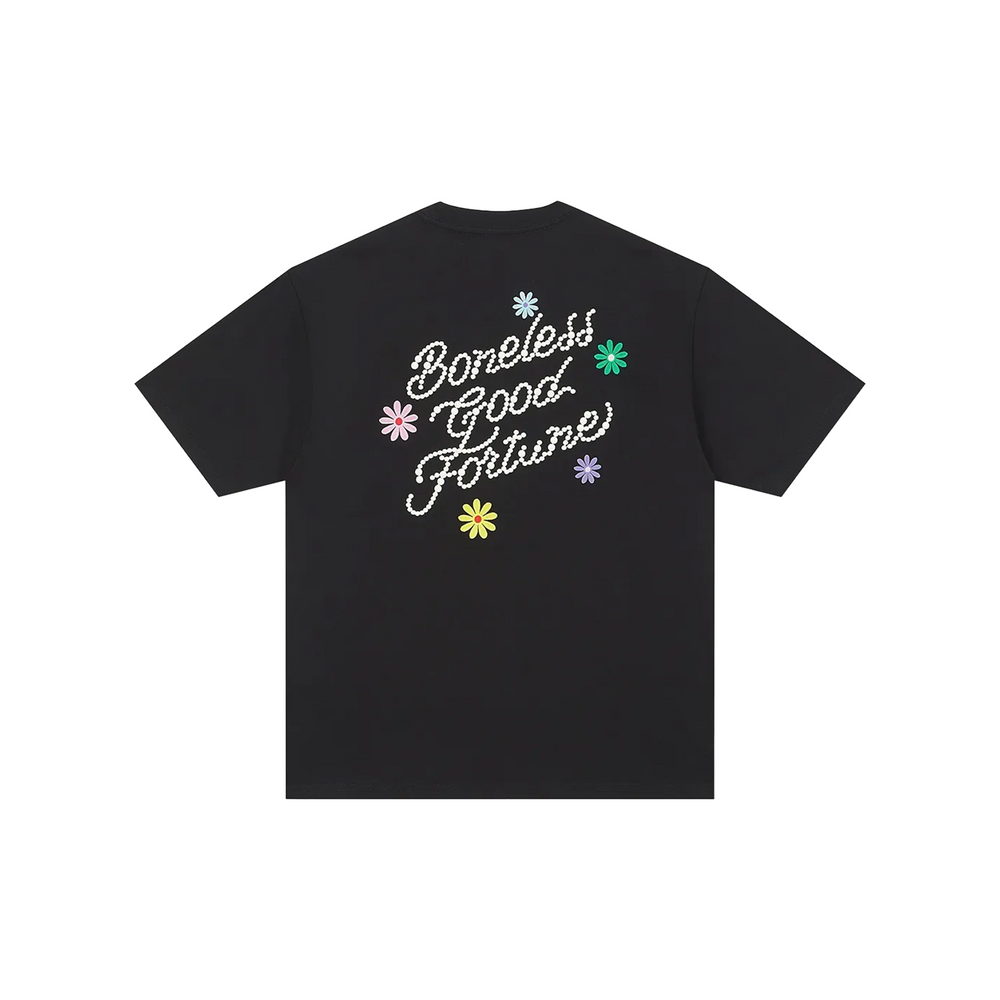 BONELESS Three-Dimensional Embroidered Tee Black (SS25)