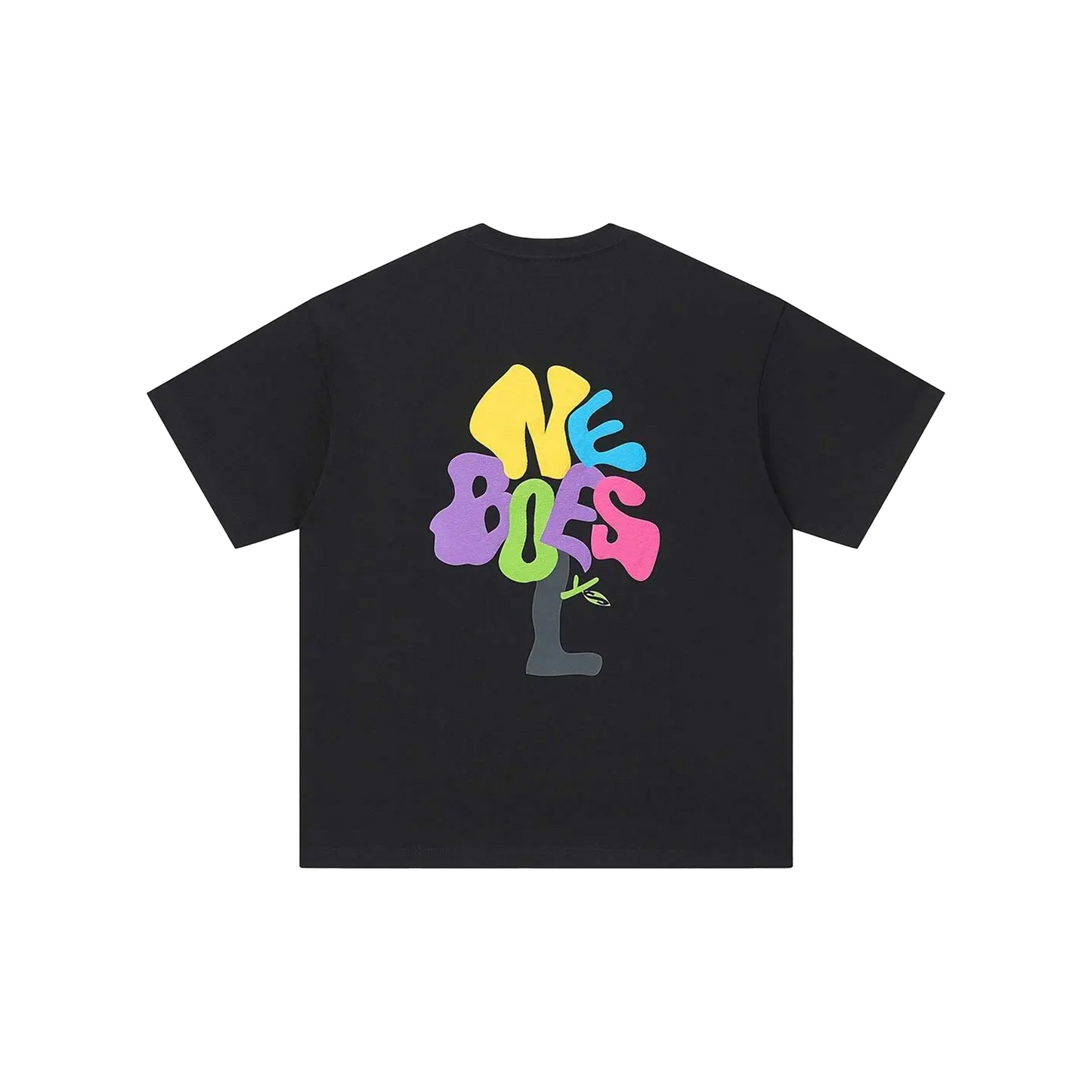BONELESS Tree Shaped Deformed Letter Print S/S Tee Black (SS22)