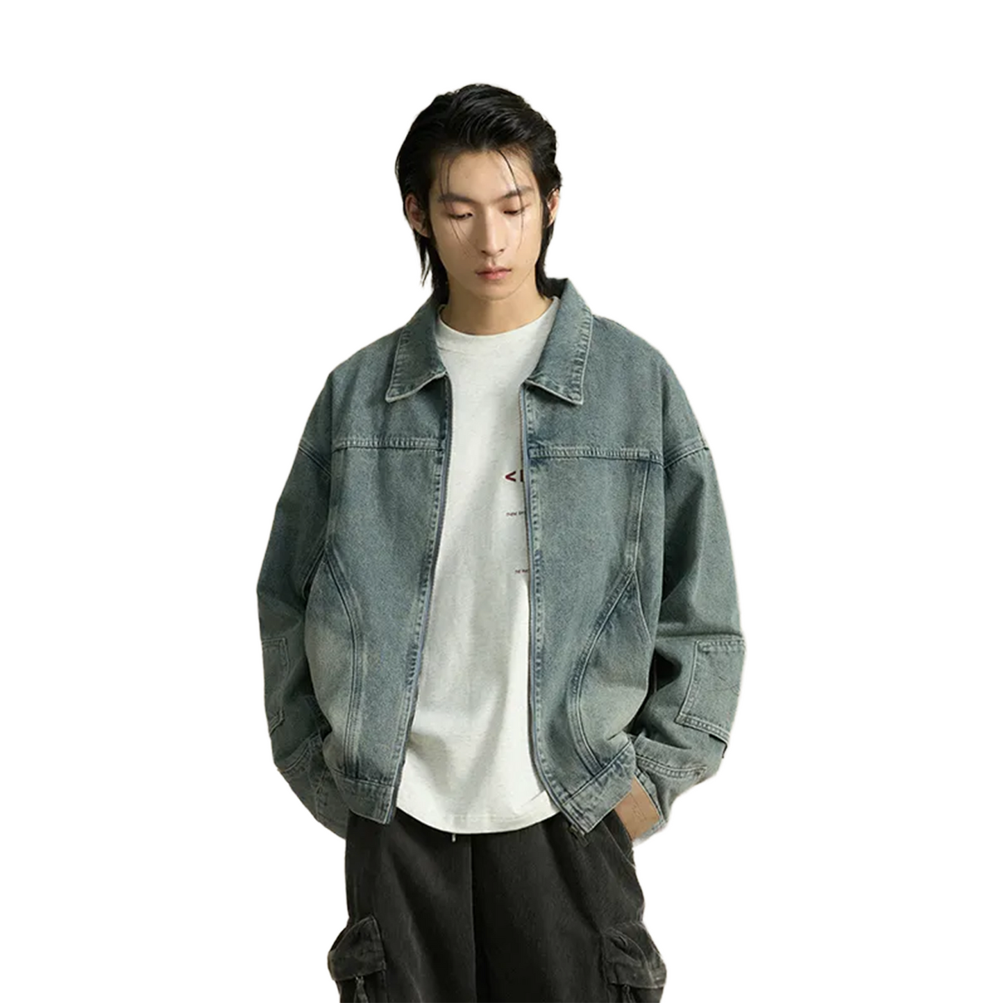 BONELESS Washed Denim Jacket Yellow Mud Blue (FW24)