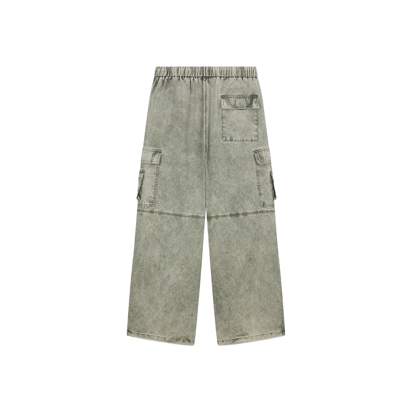 BONELESS Washed Workwear Retro Casual Trousers Grey Green (SS25)