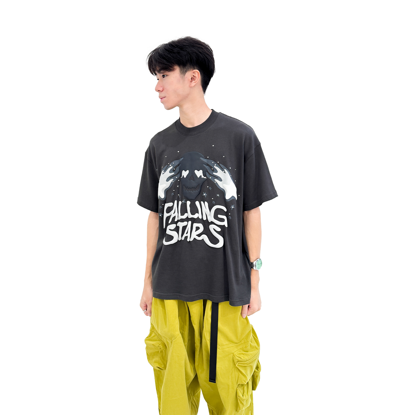 Broken Planet Falling Stars Tee Soot Black (SS24)
