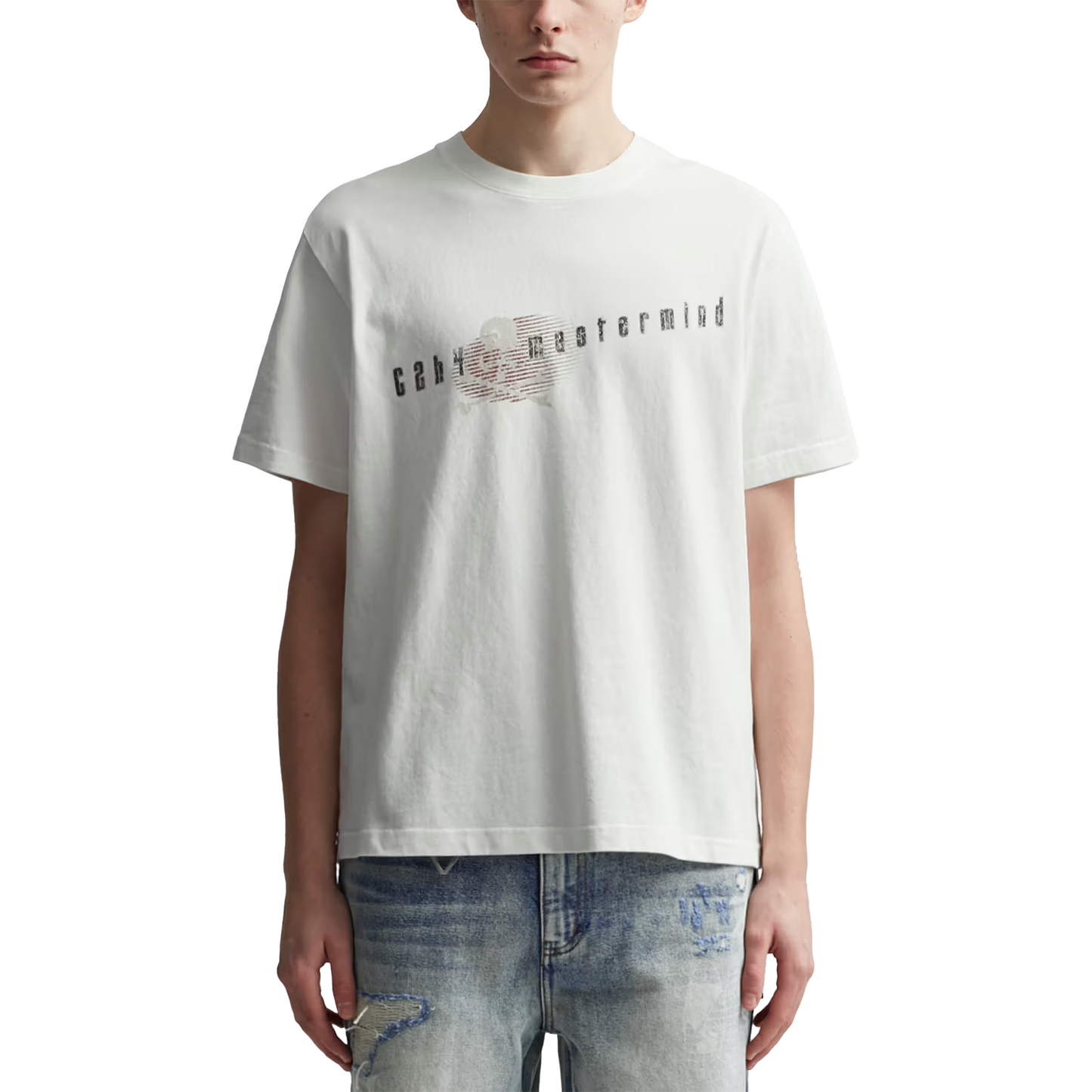 MASTERMIND JAPAN x C2H4 Logo Tee Mist White (FW23)