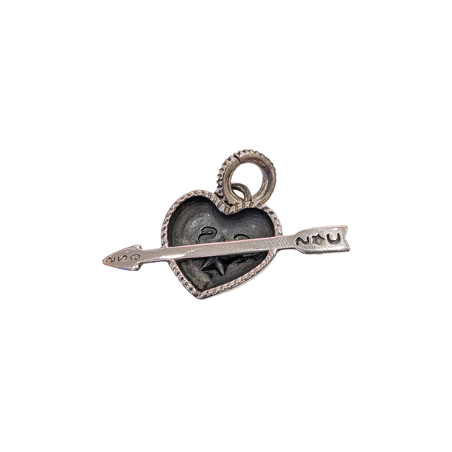 CODY SANDERSON Heart & Sheriff Star 1 Arrow Pendant Silver (SS25)