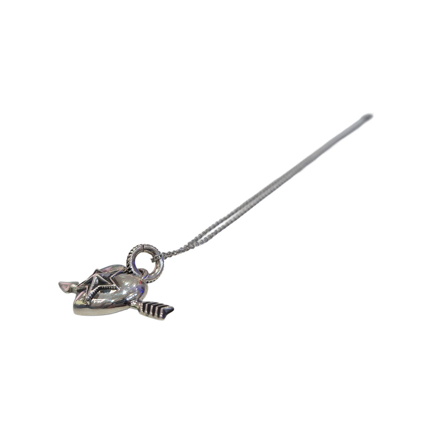 CODY SANDERSON Heart & Sheriff Star 1 Arrow Pendant Silver (SS25)