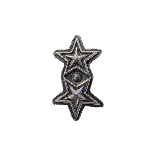 CODY SANDERSON Double Sheriff Star Ring Silver (SS25)