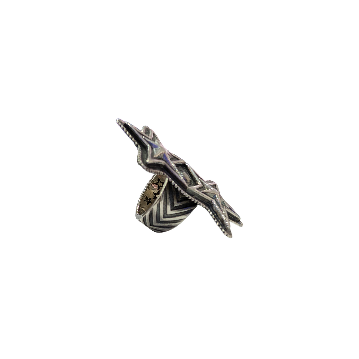 CODY SANDERSON Double Sheriff Star Ring Silver (SS25)