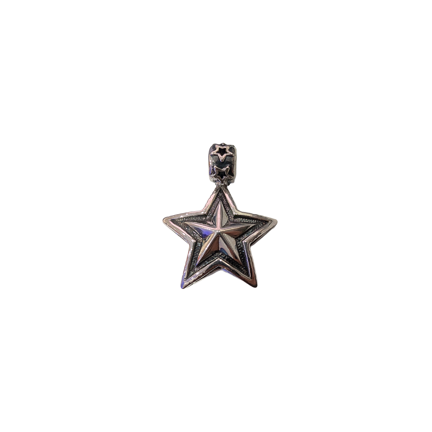 CODY SANDERSON Double Sided Faceted Star Bead Pendant Silver (SS25)